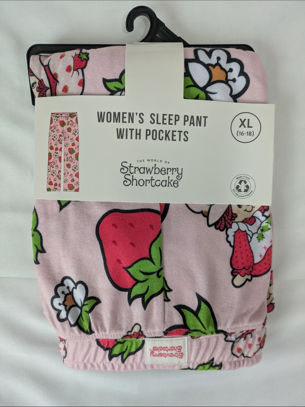 Strawberry Shortcake Women's Pink Sleep Pants with Pockets - XL